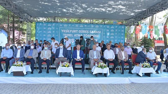 Güreş sahasının temeli atıldı