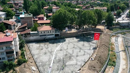 Güreş sahasının temeli atıldı