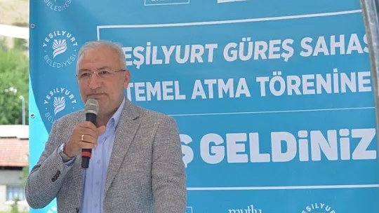 Güreş sahasının temeli atıldı