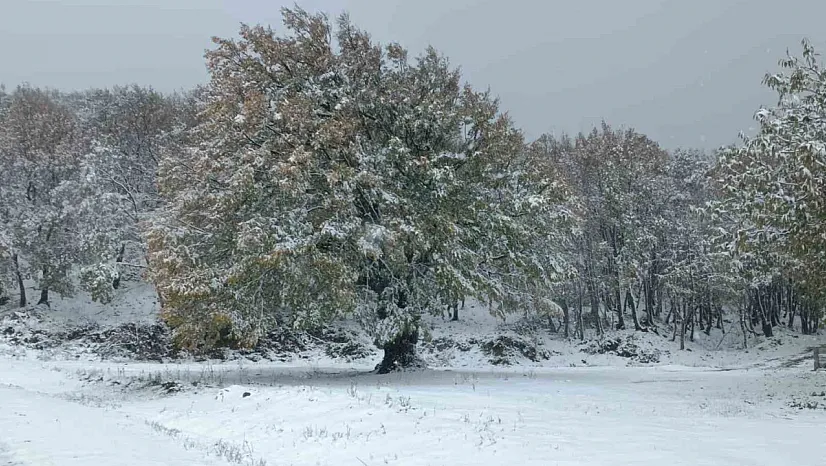 Dumanlı Dağı'na ilk kar yağdı